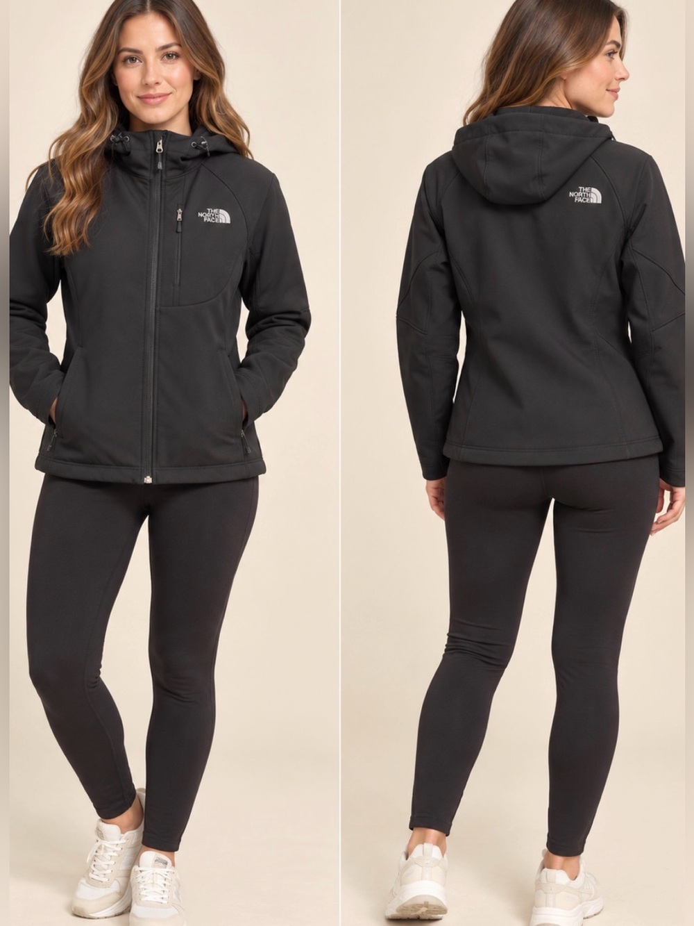 The North Face Black Hooded Softshell Jacket S
